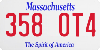 MA license plate 358OT4