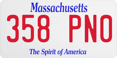 MA license plate 358PN0