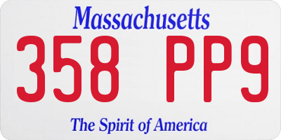 MA license plate 358PP9