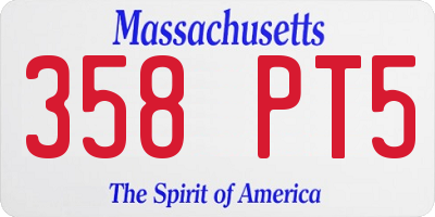 MA license plate 358PT5