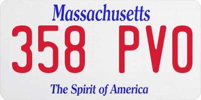MA license plate 358PV0