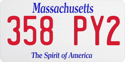 MA license plate 358PY2