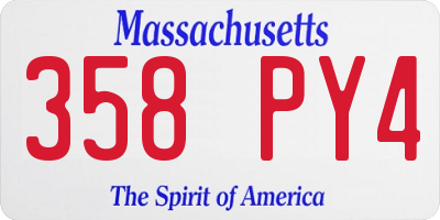 MA license plate 358PY4