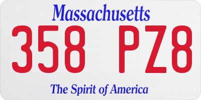 MA license plate 358PZ8