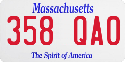 MA license plate 358QA0