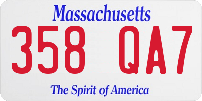 MA license plate 358QA7