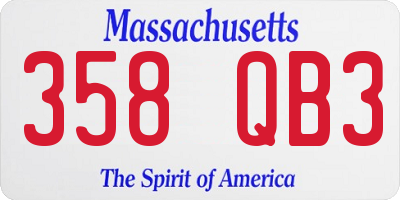 MA license plate 358QB3