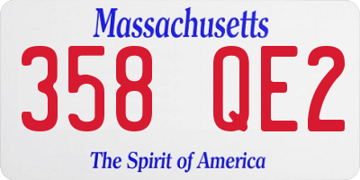 MA license plate 358QE2