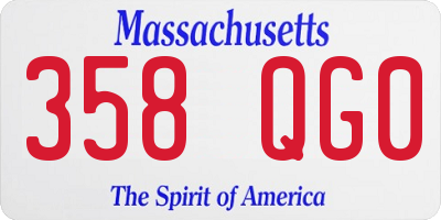 MA license plate 358QG0