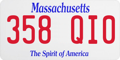 MA license plate 358QI0