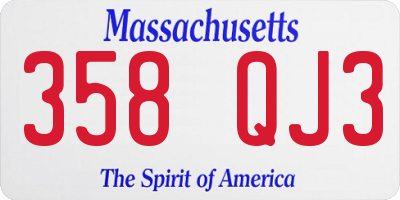 MA license plate 358QJ3
