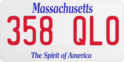 MA license plate 358QL0