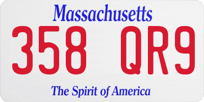 MA license plate 358QR9