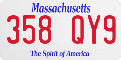 MA license plate 358QY9