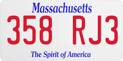 MA license plate 358RJ3