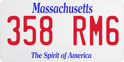 MA license plate 358RM6