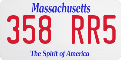 MA license plate 358RR5