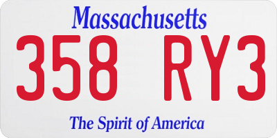 MA license plate 358RY3