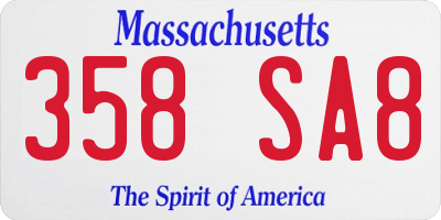MA license plate 358SA8