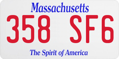MA license plate 358SF6
