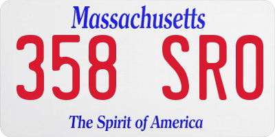 MA license plate 358SR0