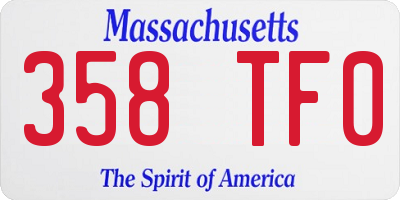 MA license plate 358TF0