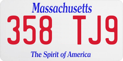 MA license plate 358TJ9