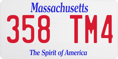 MA license plate 358TM4
