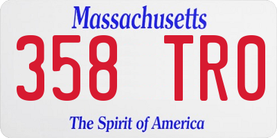 MA license plate 358TR0