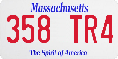 MA license plate 358TR4
