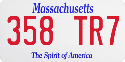 MA license plate 358TR7