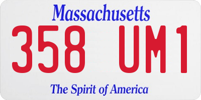 MA license plate 358UM1