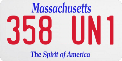 MA license plate 358UN1