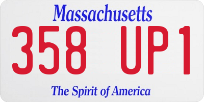 MA license plate 358UP1