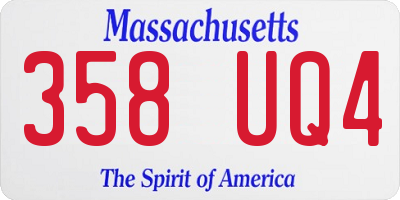 MA license plate 358UQ4