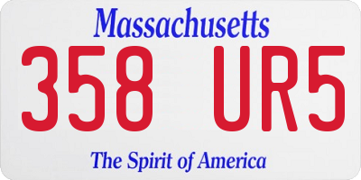 MA license plate 358UR5
