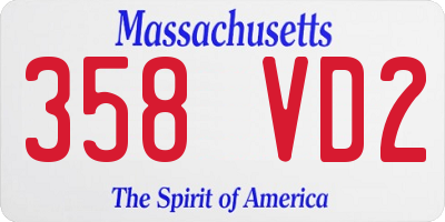 MA license plate 358VD2