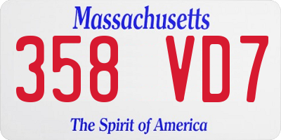 MA license plate 358VD7