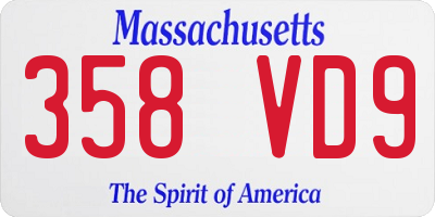 MA license plate 358VD9