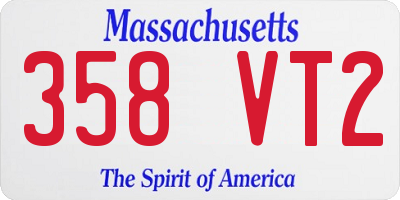 MA license plate 358VT2