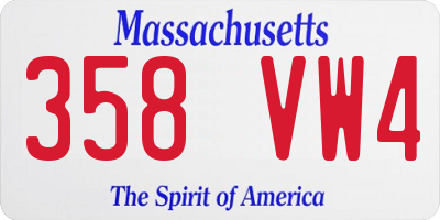 MA license plate 358VW4