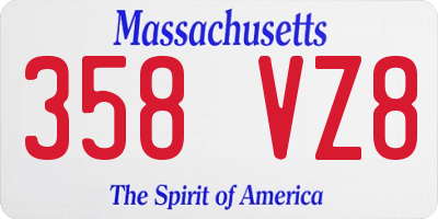 MA license plate 358VZ8