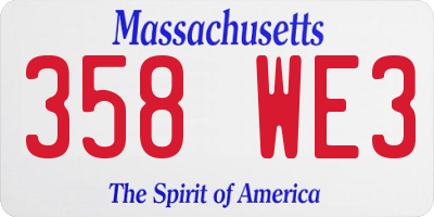 MA license plate 358WE3