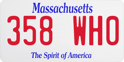 MA license plate 358WH0