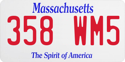 MA license plate 358WM5