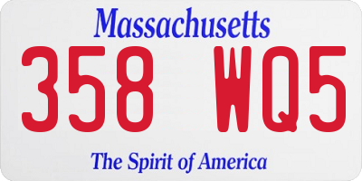 MA license plate 358WQ5