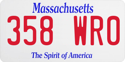 MA license plate 358WR0