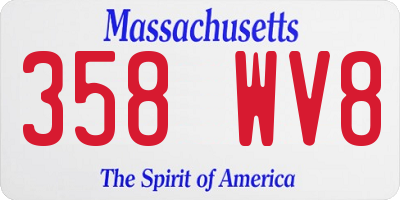 MA license plate 358WV8