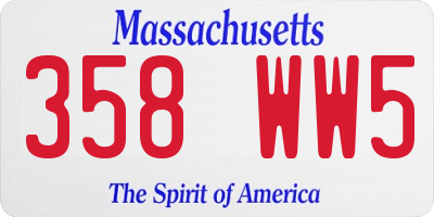 MA license plate 358WW5