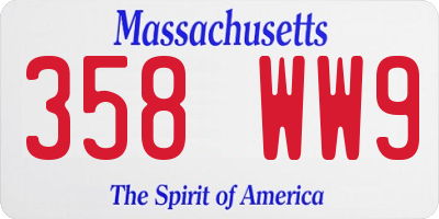 MA license plate 358WW9